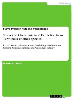 cover image of Studies on Chebulinic Acid Extraction from Terminalia chebula species